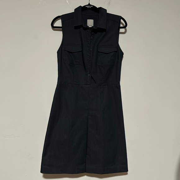 Halogen Dark Blue Denim Dress Pockets S 4 - Picture 1 of 5